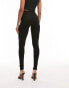 Фото #6 товара Topshop Tall full length heavy weight legging with deep waistband in black