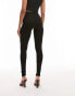 Фото #3 товара Topshop Tall full length heavy weight legging with deep waistband in black