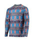 ფოტო #3 პროდუქტის Men's Blue Illinois Fighting Illini Ugly Sweater Long Sleeve T-shirt and Pants Sleep Set