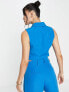 Something New x Emilia Silberg tailored cropped waistcoat co-ord in bright blue