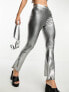 Фото #3 товара Threadbare festival wide leg trousers co-ord in silver