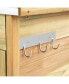 Outdoor Potting Bench Garden Wooden Work Station Metal Tabletop Cabinet Drawer