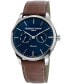 ფოტო #1 პროდუქტის Men's Swiss Chronograph Classic Brown Leather Strap Watch 40mm