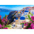 Фото #4 товара Puzzle Sie Santorini Ansicht mit Blumen