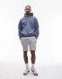 Topman vintage wash relaxed hoodie in blue Синий, M - Chest 40 - фото #8