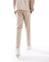 Jack & Jones Premium linen mix casual suit trouser in beige