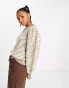 Фото #8 товара Pieces puff sleeve mixed yarn jumper in cream