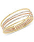 ფოტო #1 პროდუქტის Multi-Layered Textured Bangle Bracelet in 10k Tri-Color Gold