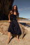 Фото #5 товара Комбинированное платье миди из поплина ZARA