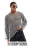 ASOS DESIGN oversized long sleeve t-shirt in open mesh