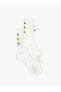 Çiçekli Soket Çorap Desenli