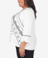Топ Alfred Dunner Embroidered Leaf Opposites Attract