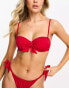 & Other Stories wire bow bikini top in red