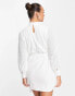 Фото #3 товара Style Cheat balloon sleeve mini dress in white sequin