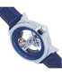 Men Xander Leather Watch - Silver/Blue, 45mm