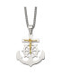 Фото #1 товара Chisel yellow IP-plated Mariner's Cross Pendant Curb Chain Necklace