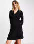 Фото #1 товара Y.A.S knitted mini wrap dress in black