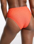 Dorina Sarawak textured high waist bikini bottom in orange