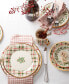 Фото #3 товара Holiday Plaid Porcelain Dinner Plates, Set Of 4