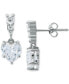 ფოტო #3 პროდუქტის Cubic Zirconia Heart Drop Earrings, Created for Macy's