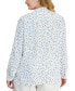 Plus Size Dotted Long-Sleeve Popover Tunic