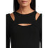 Madden NYC Juniors Cutout Mini Dress Women's Black Crew Neck Long Sleeve XL