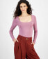 Women's Square-Neck Long-Sleeve Bodysuit, Created for Macy's
