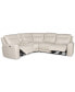 Фото #10 товара CLOSEOUT! Blairemoore 5-Pc. Leather L Sectional with 1 USB Console and 2 Power Recliners, Created for Macy's