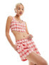 Something New X Chloe Frater skort co-ord in red check