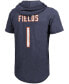 Men's Justin Fields Navy Chicago Bears Player Name Number Tri-Blend Short Sleeve Hoodie T-shirt