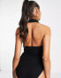 Фото #4 товара Miss Selfridge plunge collar bodysuit in black