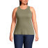 Фото #7 товара Plus Size Rib Crew Neck Tank Top