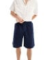 Jack & Jones loose fit linen short in navy