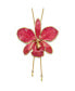 Фото #1 товара Diamond2Deal 24K Gold-trim Lacquer Fuchsia Cattleya Orchid Adjustable Necklace