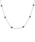 ფოტო #1 პროდუქტის Onyx Bezel Station Necklace in Sterling Silver, 16" + 1" extender