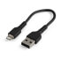 StarTech.com 6" (15cm) Durable Black USB-A to Lightning Cable - Heavy Duty Rugged Aramid Fiber USB Type A to Lightning Charger/Sync Power Cord - Apple MFi Certified iPad/iPhone 12 - Black - USB A - Lightning - 0.15 m - Male - Male