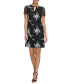 Women's Short-Sleeve Embroidered-Lace Sheath Dress