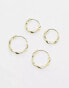 Kingsley Ryan Gold Plated molten hoop earrings pack of 2