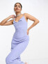 Фото #3 товара ASOS DESIGN textured strappy midi dress with fold over bust in cornflower blue