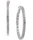 ფოტო #1 პროდუქტის Large Crystal Inside Out Medium Hoop in Silver Plate Earrings