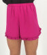 Фото #1 товара Soprano Womens Fuchsia Junior High Rise Casual Ruffle Shorts Size Large