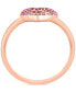 ფოტო #4 პროდუქტის EFFY® Pink Sapphire (1/6 ct. t.w) & Ruby (1/20 ct. t.w.) Ombré Open Heart Ring in 14k Rose Gold