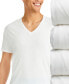 ფოტო #1 პროდუქტის Men's Ultimate® 4-Pk. Moisture-Wicking Stretch V-Neck T-Shirts