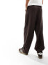 ASOS DESIGN smart barrel leg trouser in brown