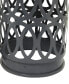 23", 19", 15" Metal Contemporary Geometric Accent Table with Laser Carved Trellis Design, Set of 3