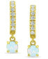 ფოტო #9 პროდუქტის Cubic Zirconia Dangle Drop Huggie Hoop Earring in Sterling Silver or 18k Gold over Silver (Also available in Lab created Opal)