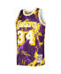 Men's Shaquille O'Neal Purple Los Angeles Lakers 1996-97 Hardwood Classics Marble Swingman Jersey