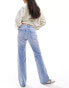 Stradivarius STR straight low waist jean with stretch in light blue