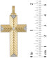 ფოტო #2 პროდუქტის Diamond Textured Cross 22" Pendant Necklace (1/10 ct. t.w.), Created for Macy's
