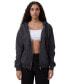 ფოტო #1 პროდუქტის Women's Classic Washed Zip-Through Hoodie Sweater